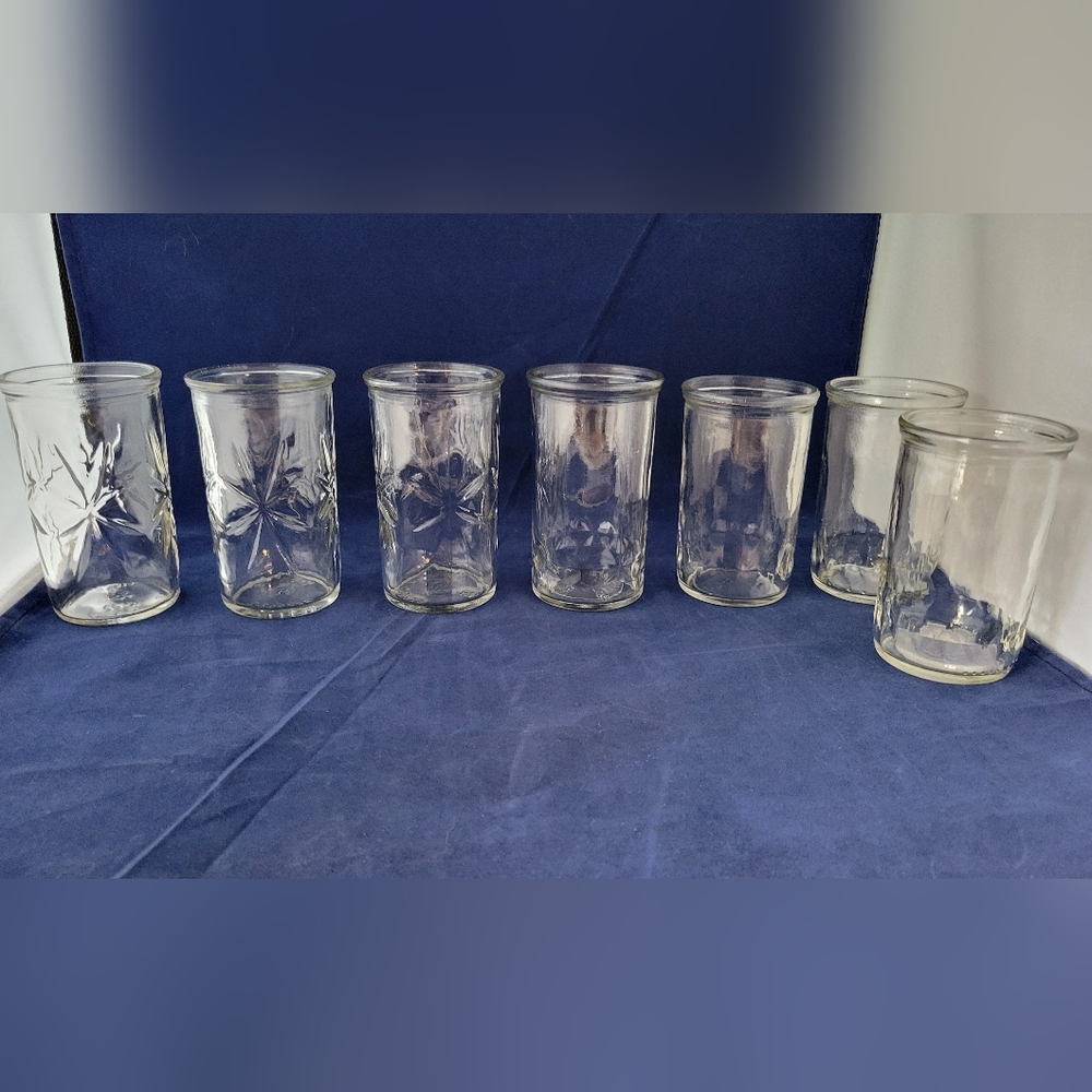 LOT VTG Anchor Hocking Juice Starburst Jar Set of Four 619-5 /Three B 619-50